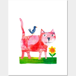 Pink Cat Posters and Art